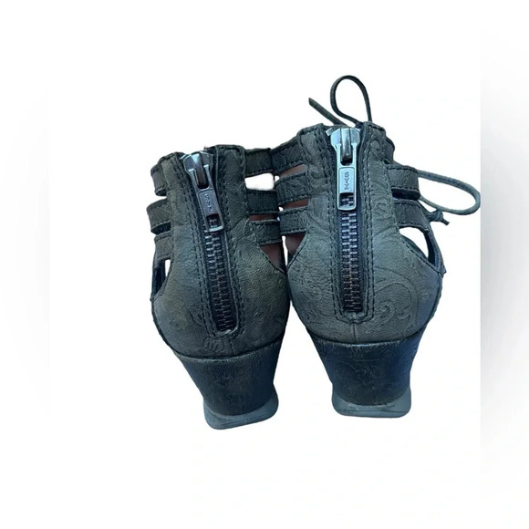 OTBT Nomadic US 7.5M Gray Leather Gladiator Lace Up Wedge Sandals Shoes - Picture 6 of 9